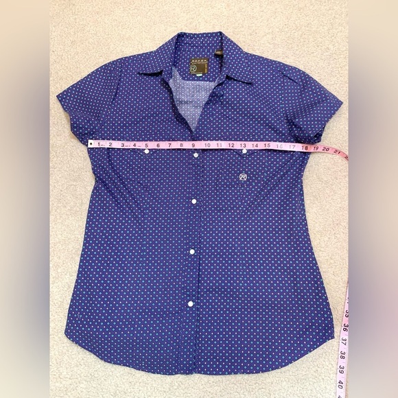 Roper Western Pearl Snap Front Short Sleeve Cotton Shirt Women Small - Picture 3 of 7